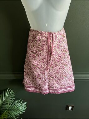 Route 66 Pink Floral A-Line Wrap Skirt